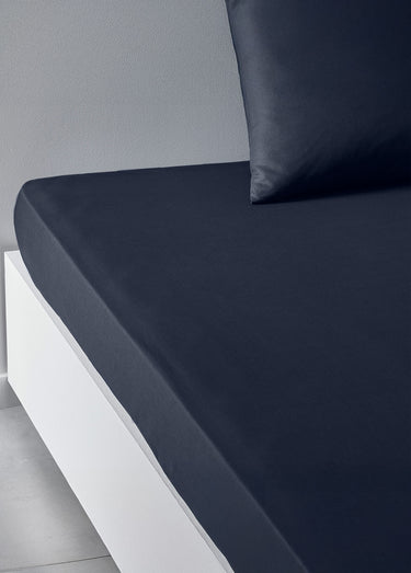 Drap-housse coton uni Navy