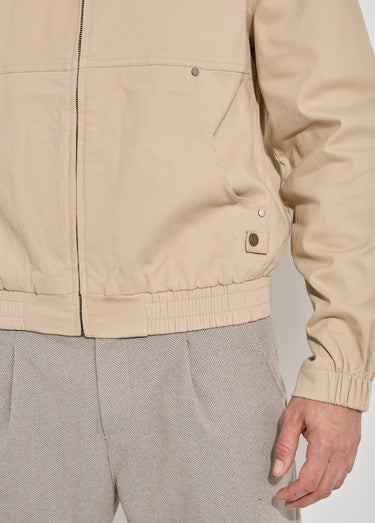 Veste casual zippée en toile coton Camel