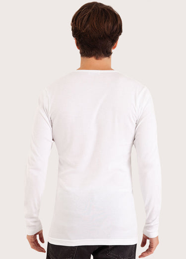 T- shirt col V homme Blanc