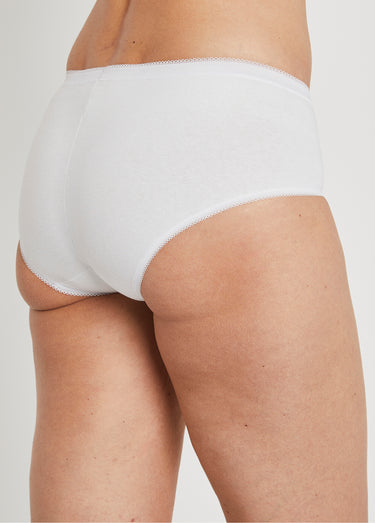 Culotte taille normale galbante coton Blanc