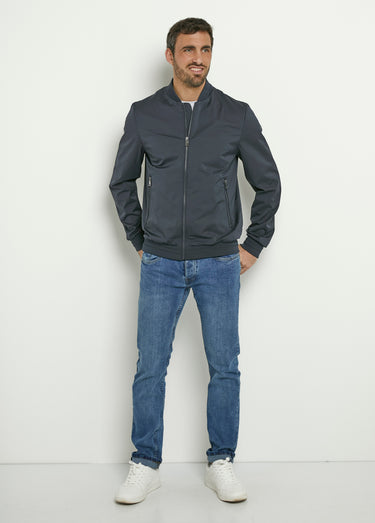 Veste zippée façon teddy Marine