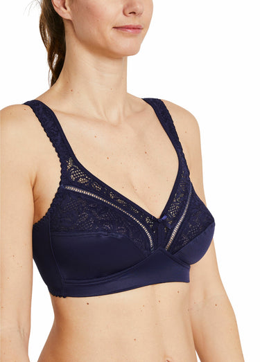 Soutien-gorge sans armatures ajouré Bleu