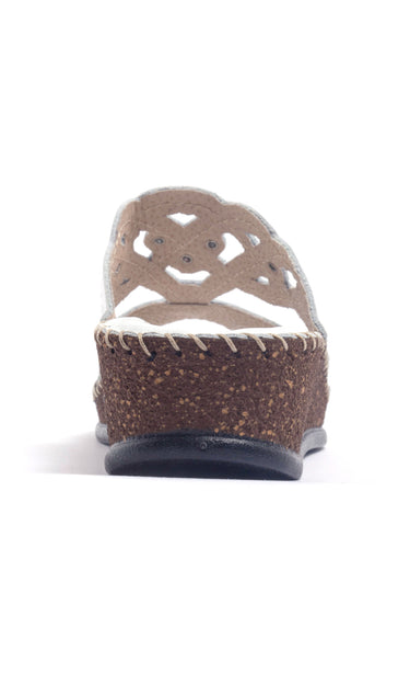 Mules largeur confort cuir Blanc