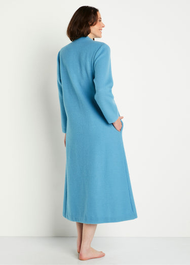 Peignoir zippé maille Courtelle® Bleu Canard