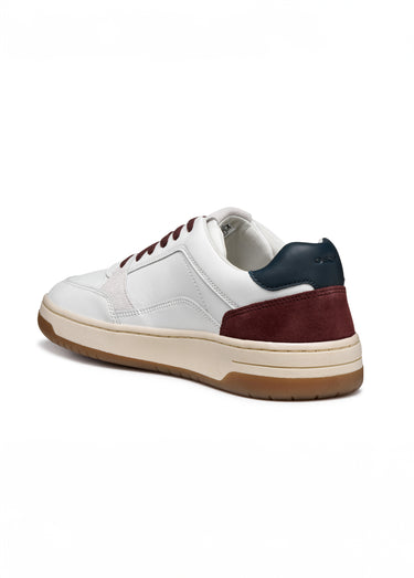 Baskets multicolores cuir lisse et suédé Blanc/Marine/Bordeau