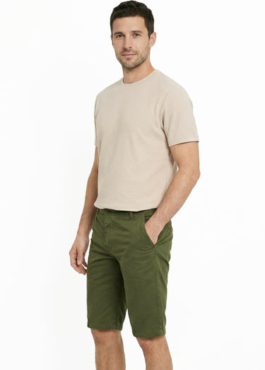 Bermuda pur coton, style chino Kaki