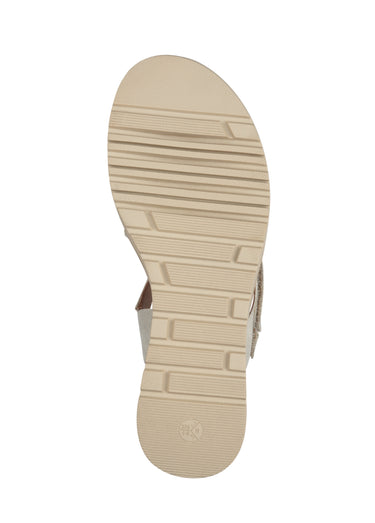 Sandales compensées brides scratchées Beige