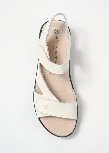 Sandales confortables brides scratchées Blanc