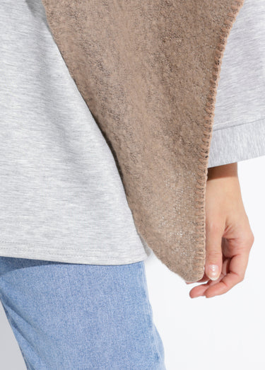 Echarpe triangle maille douce et chaude Taupe