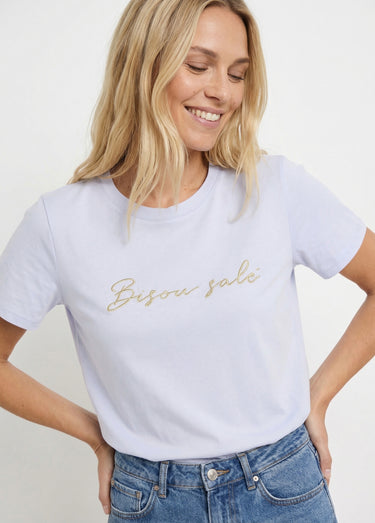 T-shirt manches courtes, Bisou salé Bleu