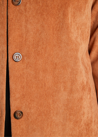 Veste surchemise velours milleraies col tailleur Caramel