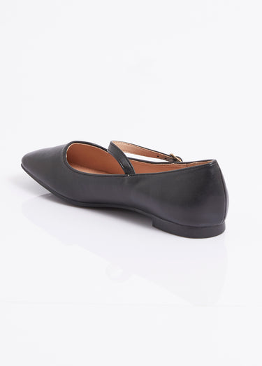 Ballerines babies plates avec bout carré Noir