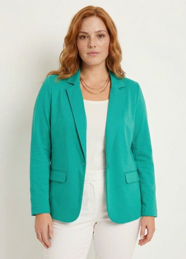 Veste droite boutonnée maille milano unie Vert
