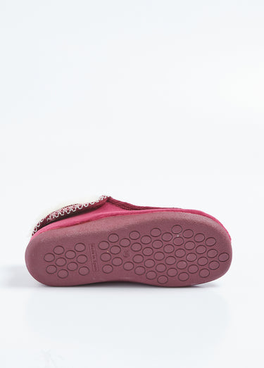Chaussons montants largeur confort fourrés chaud Bordeaux