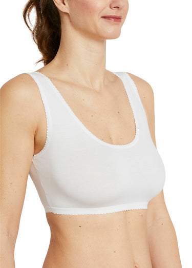 Brassière en coton extensible Blanc