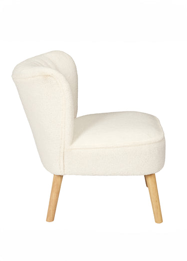 Fauteuil bas confort en bouclette Blanc