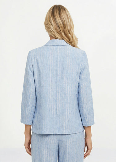 Veste tailleur rayée, aspect irrégulier Bleu