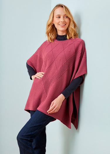 Pull cape en maille reliefée Cassis