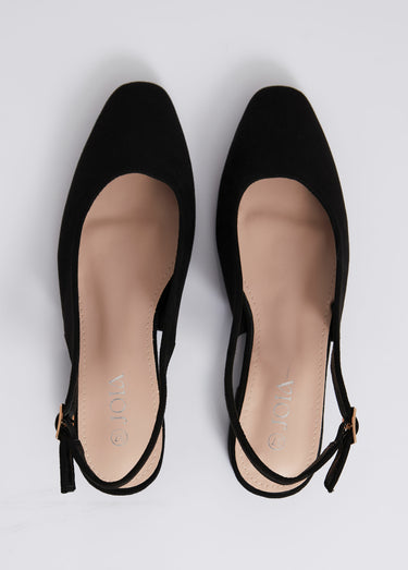 Ballerines bride slingback, bout amande Noir