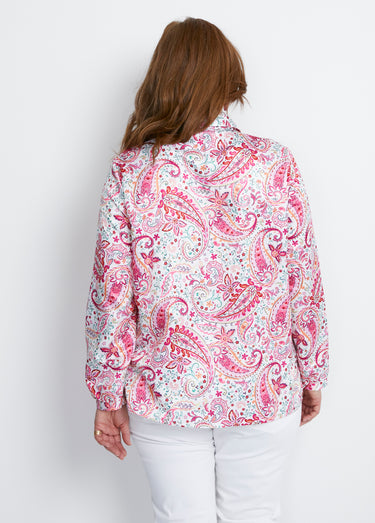 Chemisier long droit boutonné en satin Imp Rose