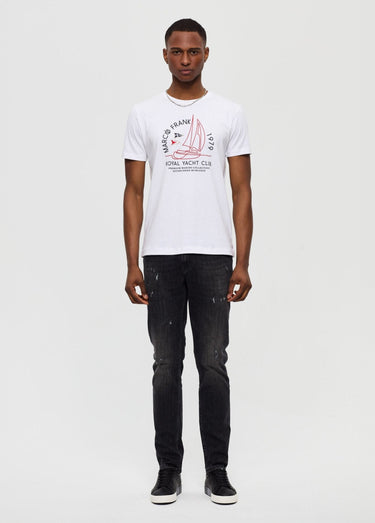 T-shirt manches courtes, thème nautique Blanc