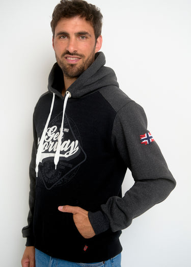 Sweat à capuche avec logo vintage Noir