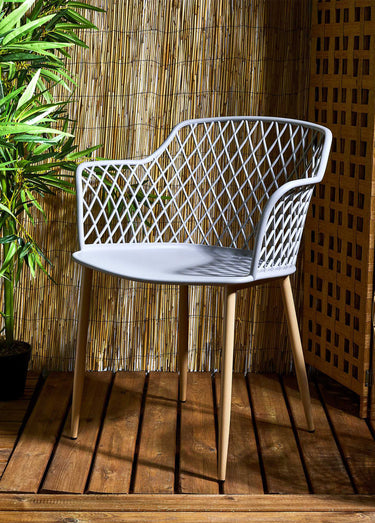 Fauteuils outdoor dossier ajouré losange Taupe
