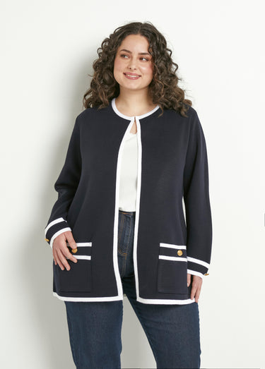 Gilet long bord à bord Marine