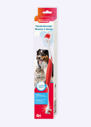 Brosse à dents double tête, chien/chat Blanc