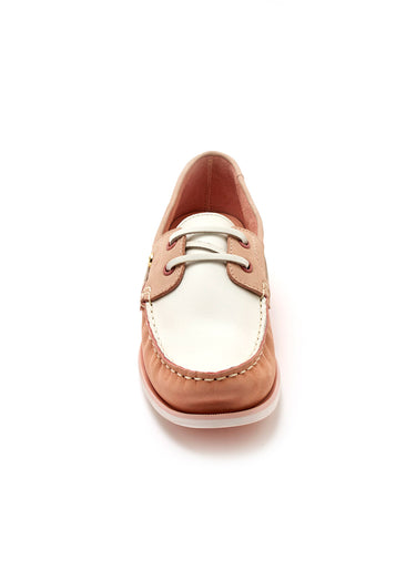 Chaussures bateau cuir largeur confort Rose