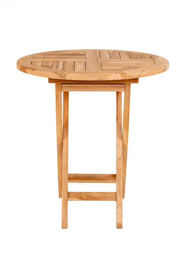 Table basse ronde pliante, bois de teck Naturel