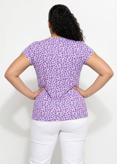 T-shirt court extensible dentelle Fond Ecru