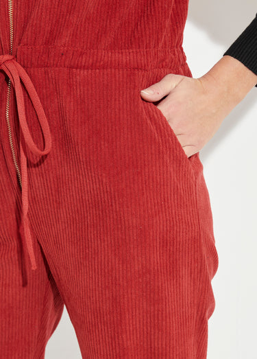 Combipantalon en velours à grosses cotes Brique