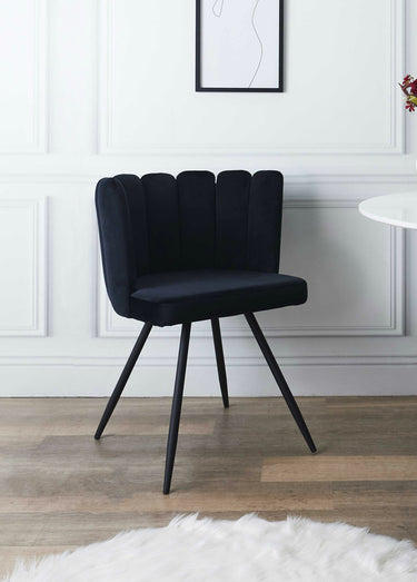 Chaises velours dossier capitonné 1G Noir