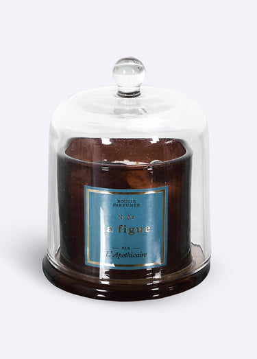 Bougie parfumée avec pierres + cloche Rose