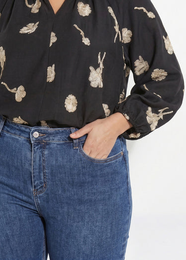 Jean mom en denim, spécial GRANDE TAILLE Denim Moyen