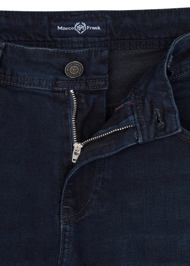 Jean 5 poches en denim, coupe fittée Bleu Marine