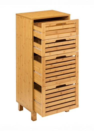 Meuble en bambou avec 4 tiroirs claustra Bambou
