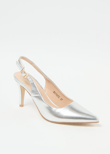 Escarpins chic bride talon Argente