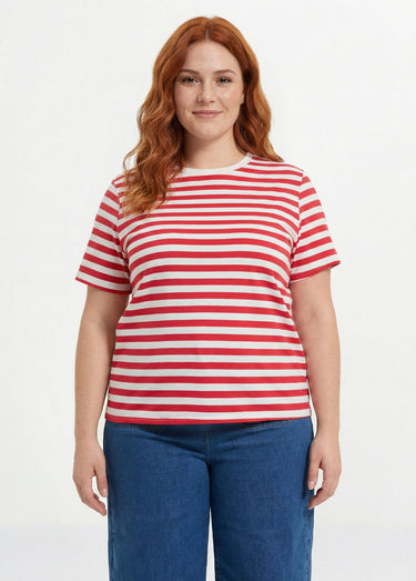 T-shirt jersey rayé façon marinière Raye Rouge