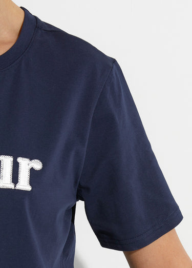 T-shirt coton avec inscription Amour Marine / Blanc