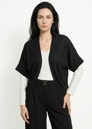 Gilet boléro en maille gaufrée Noir
