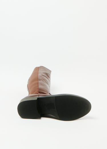 Bottes élastiquées plates à bout relevé Marron
