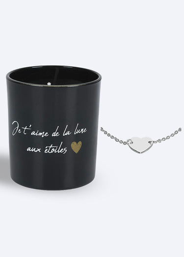 Bougie parfumée avec bracelet surprise Noir/Or