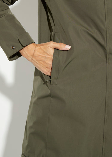 Parka chaude déperlante doublure fourrure Kaki