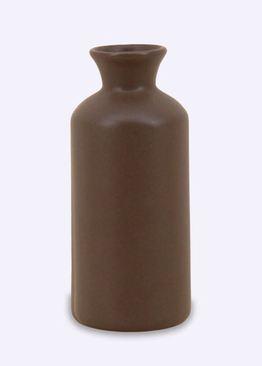 Petit vase céramique design épuré, foncé Marron