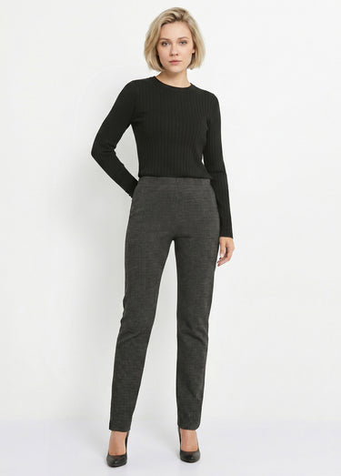 Legging taille élastiquée jersey extensible Carreaux Gris