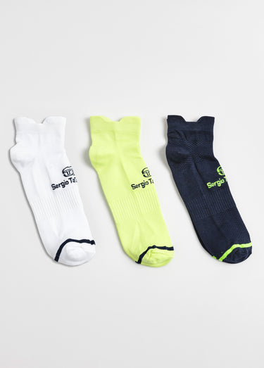 Lot de 3 Socquettes assortis vifs Bleu/Jaune/Blanc