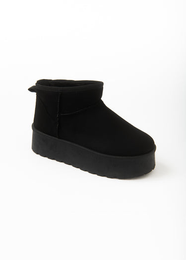 Boots fourrées chaudes façon suédine Noir