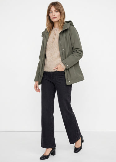 Jean flare taille haute, spécial PETITE Gris moyen